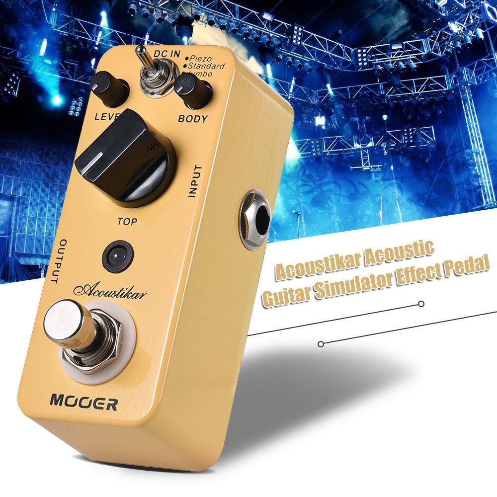 MOOER Acoustikar Acoustic Guitar Simulator Effect Pedal True Bypass with 3 Modes (Piezo/Standard/Jumbo)