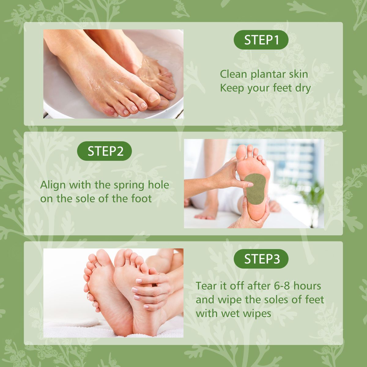 12Pcs Wormwood Foot Pad Detox Cleansing Remove Toxin Patch
