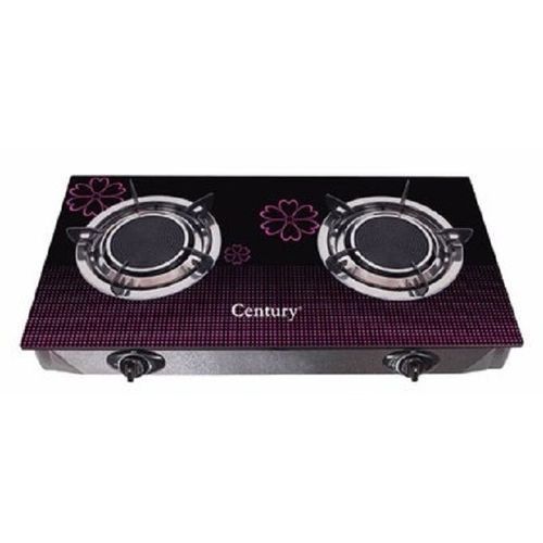 Double Burner Table Top Glass Gas Stove
