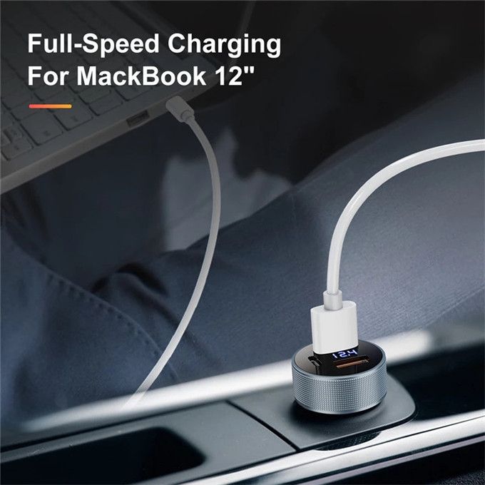 80W 3 Ports Car Charger Fast Quick Charge PD USB Type C Gray