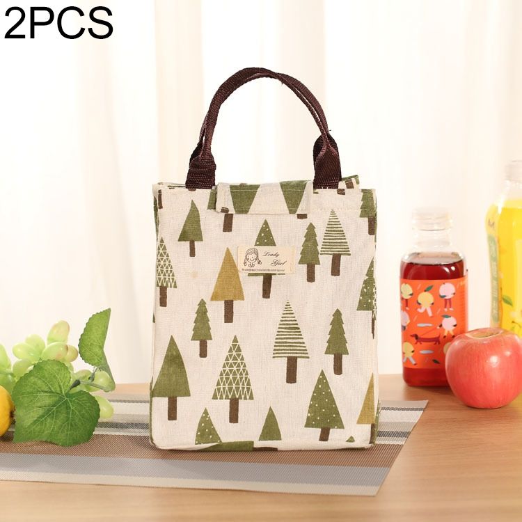 2 PCS  Animal Canvas Portable Insulation Bag