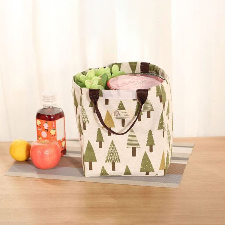 2 PCS  Animal Canvas Portable Insulation Bag