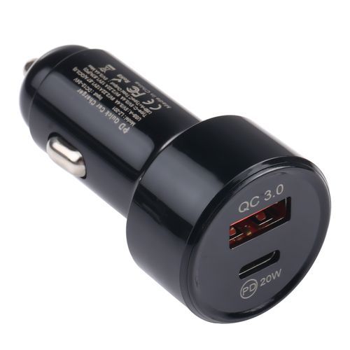 PD 20W USB-C / Type-C + QC 3.0 USB Mini Car Charger