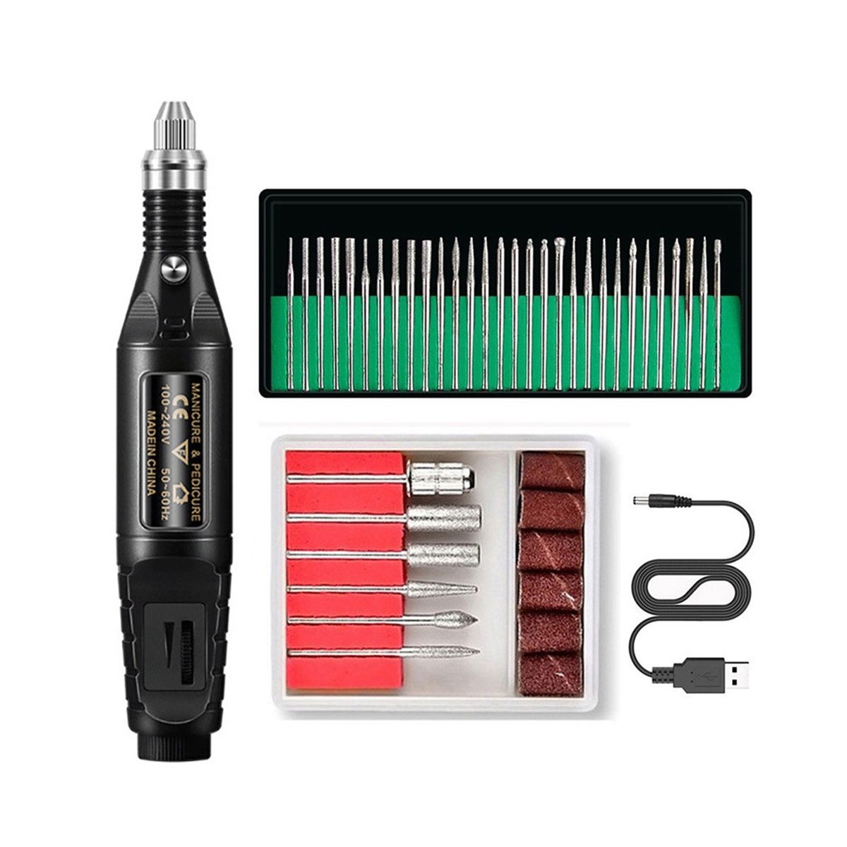 Electric Nail Drill Nail Drill Machine Nail File E File Drill Set Kit for Acrylic Nails  Nail Glazing DrillBlack