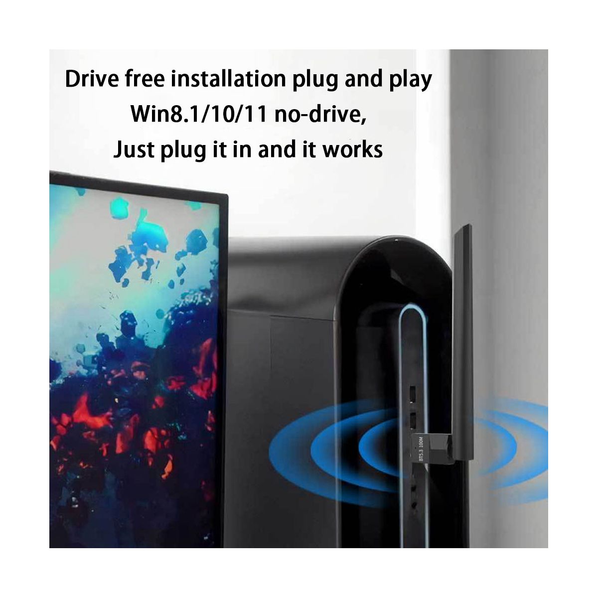 100M USB Bluetooth Adapter Bluetooth 5.3 Transmitter
