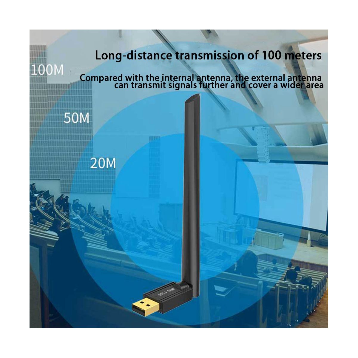 100M USB Bluetooth Adapter Bluetooth 5.3 Transmitter