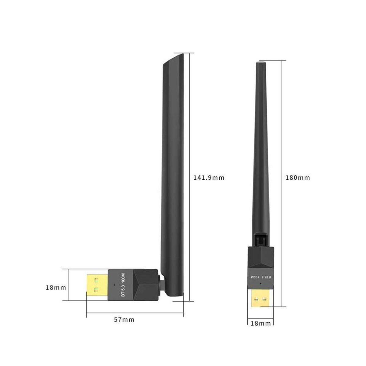 100M USB Bluetooth Adapter Bluetooth 5.3 Transmitter