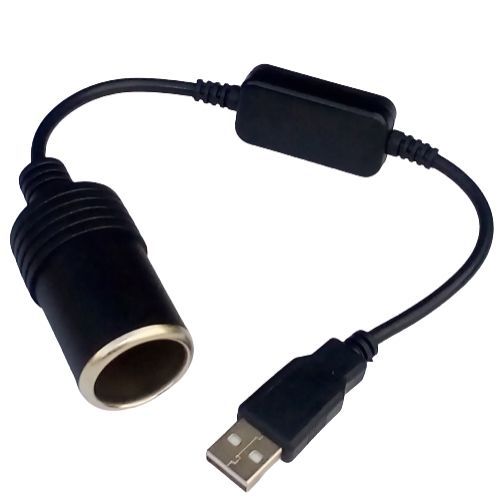 5V USB Male To 12V Car Cigarette  Socket Converter