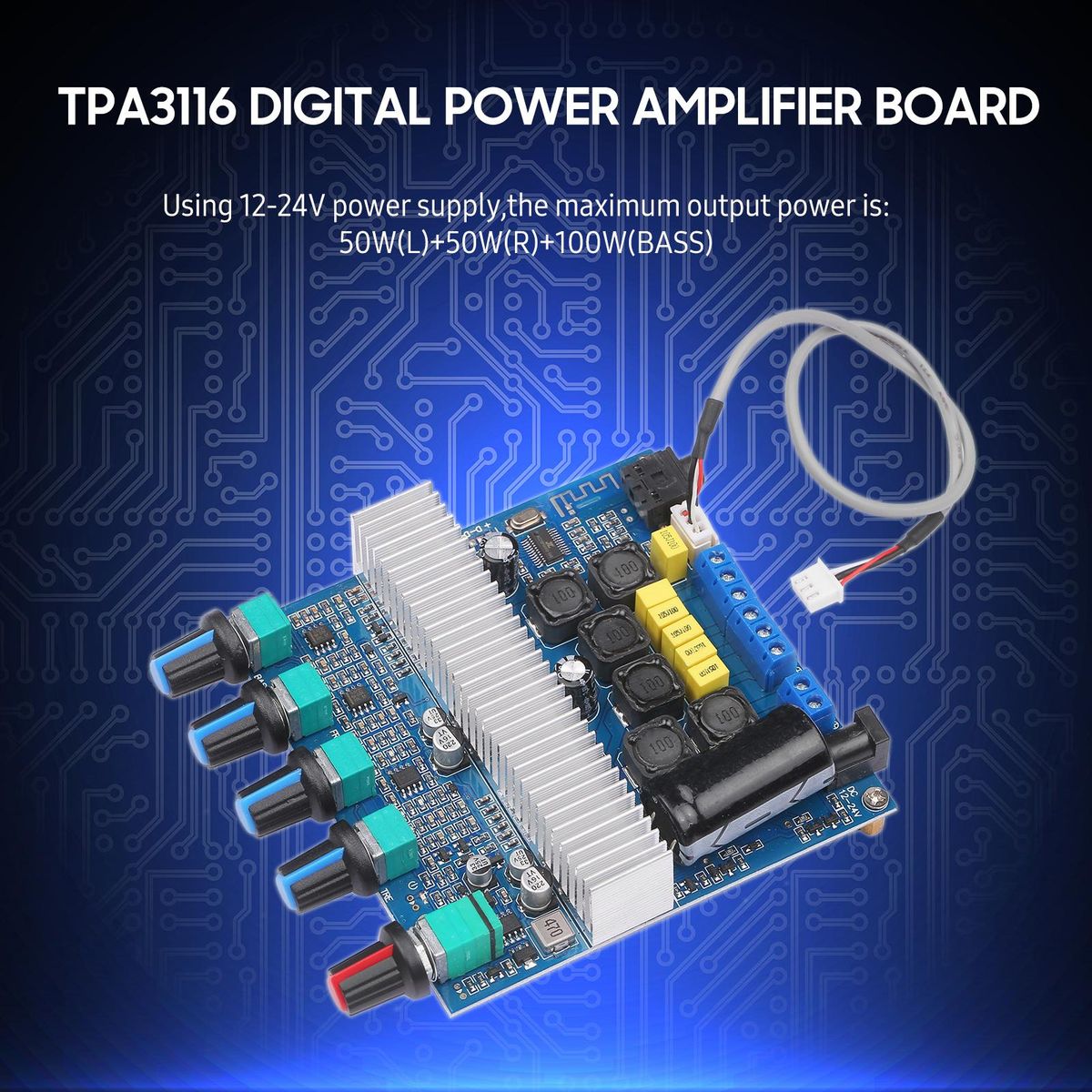 TPA3116 Digital Power Amplifier Board HIFI Module BT 4.2 Wireless Subwoofer Stereo Audio AMP 12-24V