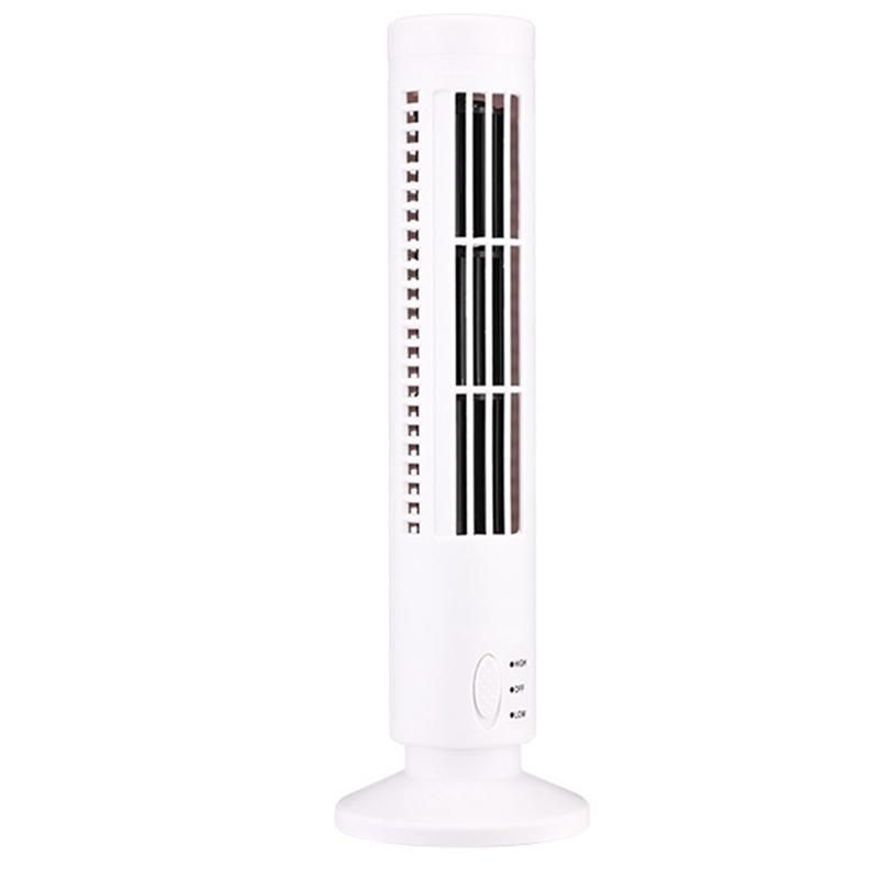 New USB Tower Fan less Fan Tower Electric Fan Mini Vertical Air Conditioner less Standing Fan White