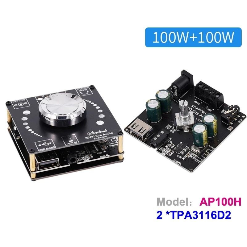 50W+50W Bluetooth 5.0 Speaker Digital Audio Power Amplifier ClD 30W~200W HiFi Stereo Mini USB Music Sound Card App AMP
