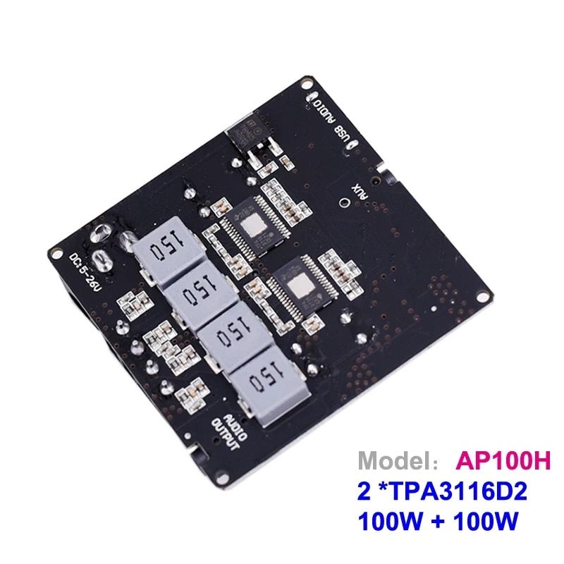 50W+50W Bluetooth 5.0 Speaker Digital Audio Power Amplifier ClD 30W~200W HiFi Stereo Mini USB Music Sound Card App AMP