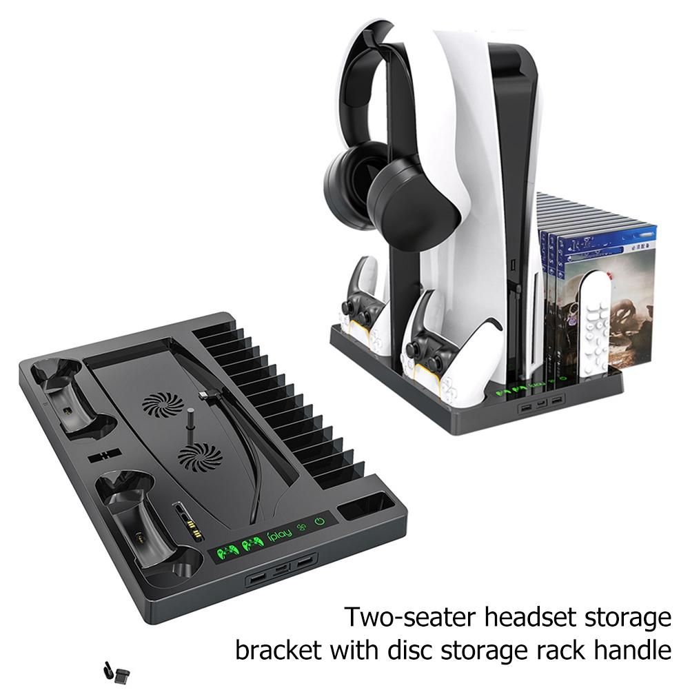 for PS5 Console Vertical Cooling Stand Charging Dock Games