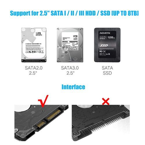 External 2.5'' Portable 8 TB Mobile Hard Drive Disk St Black