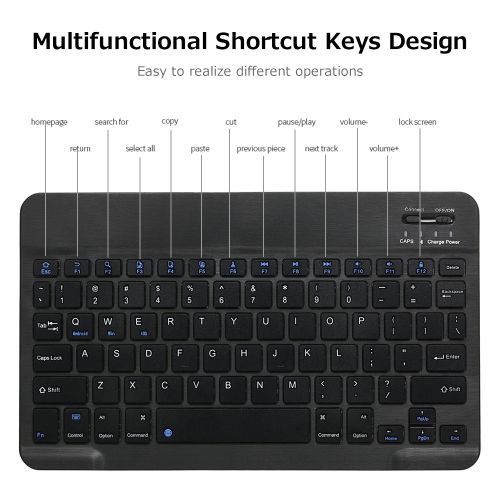 10inch BT Rechargeable Mini Keyboard Mouse Combo 78 Keys