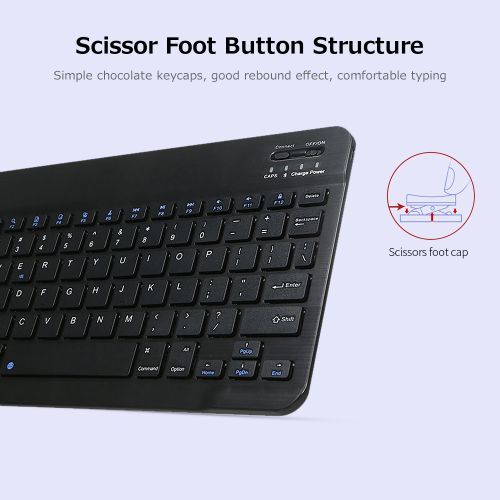 10inch BT Rechargeable Mini Keyboard Mouse Combo 78 Keys