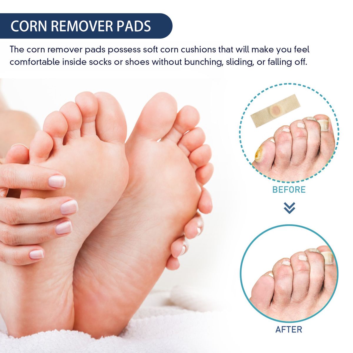 24Pcs Corn Removal Pads Remove Wart Calluses Relieve Pain