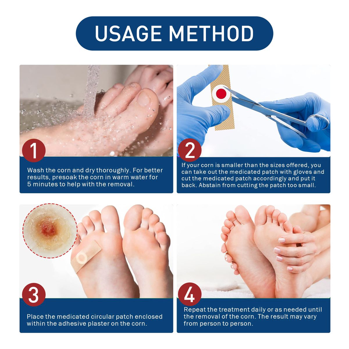 24Pcs Corn Removal Pads Remove Wart Calluses Relieve Pain