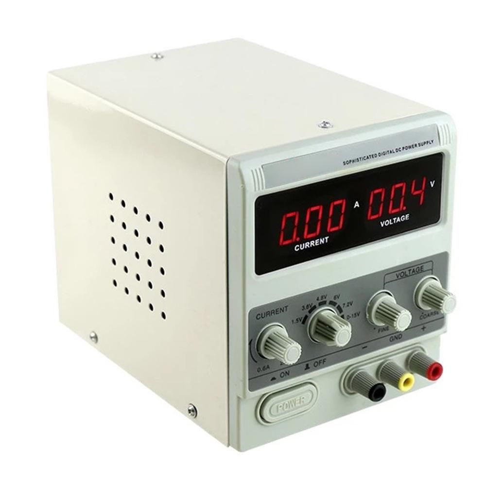 Bench DC Power Supply Variable 15V 2A Digital Display Adjustable Switching Regulated Power Supply for Mobile Phone Laptop Repair Maintenance