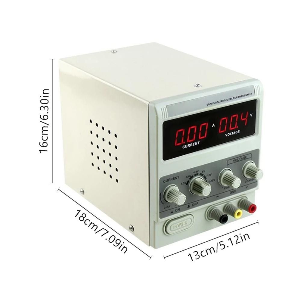 Bench DC Power Supply Variable 15V 2A Digital Display Adjustable Switching Regulated Power Supply for Mobile Phone Laptop Repair Maintenance