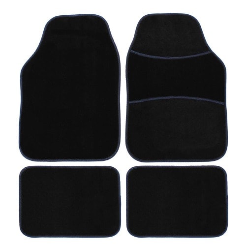 PVC Backed Carpet Car Mat Extreme Set - Black/ash 4 Pieces