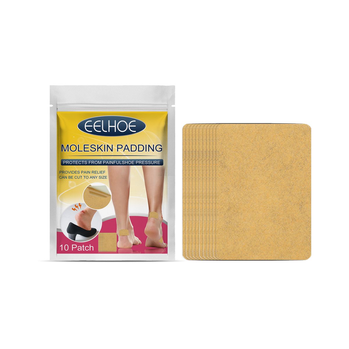 10 Patches Moleskin Heel Protection Patch Adhesive