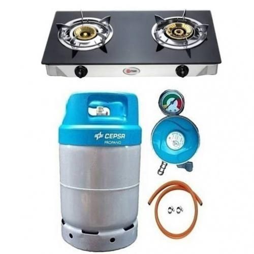 12.5kg Gas Cylinder,Glass TopCooker+free Regulator Hose&Clip