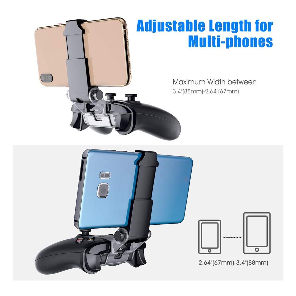 Wireless Bracket Game Handle Cell Phone Clamp Mount Bracket Black