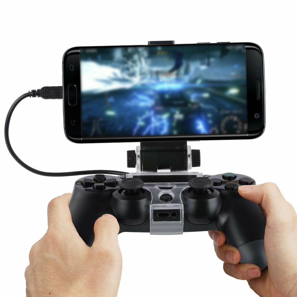 Wireless Bracket Game Handle Cell Phone Clamp Mount Bracket Black