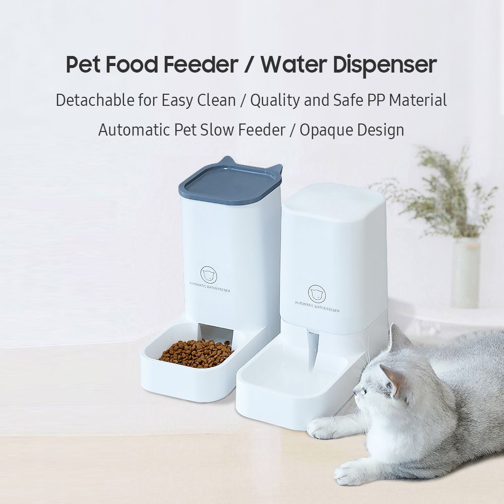 Pet Water Dispenser Food Feeder Self-Dispensing Gravity