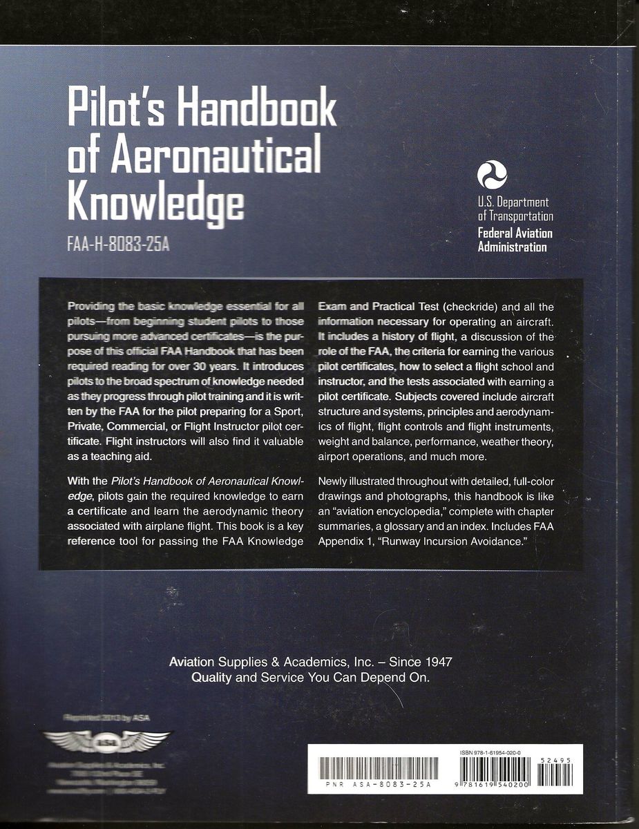 Pilot's Handbook Of Aeronautical Knowledge By (FAA)
