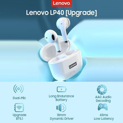 LP40 Pro Bluetooth Headphones L Earbuds Wireless Headset With Mic Purple