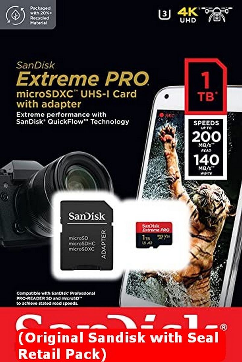 1TB Extreme Pro MicroSDXC C10 Memory Card 200MB/s