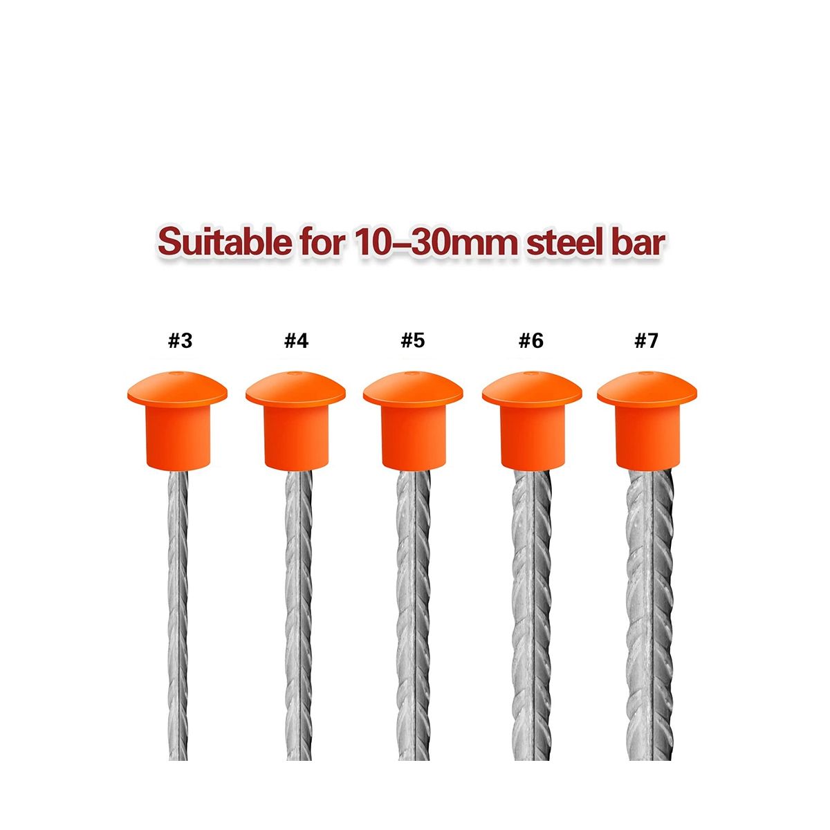 80 Pcs Rebar Caps, Mushroom Rebar Safety Cover, Orange