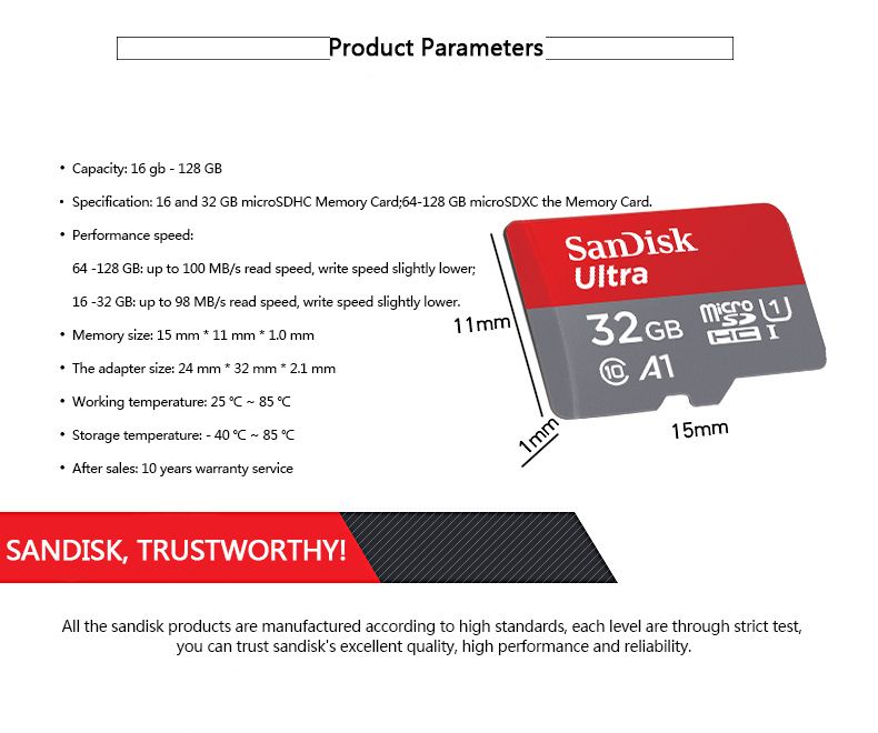 Ultra 32GB Memory Card Class 10