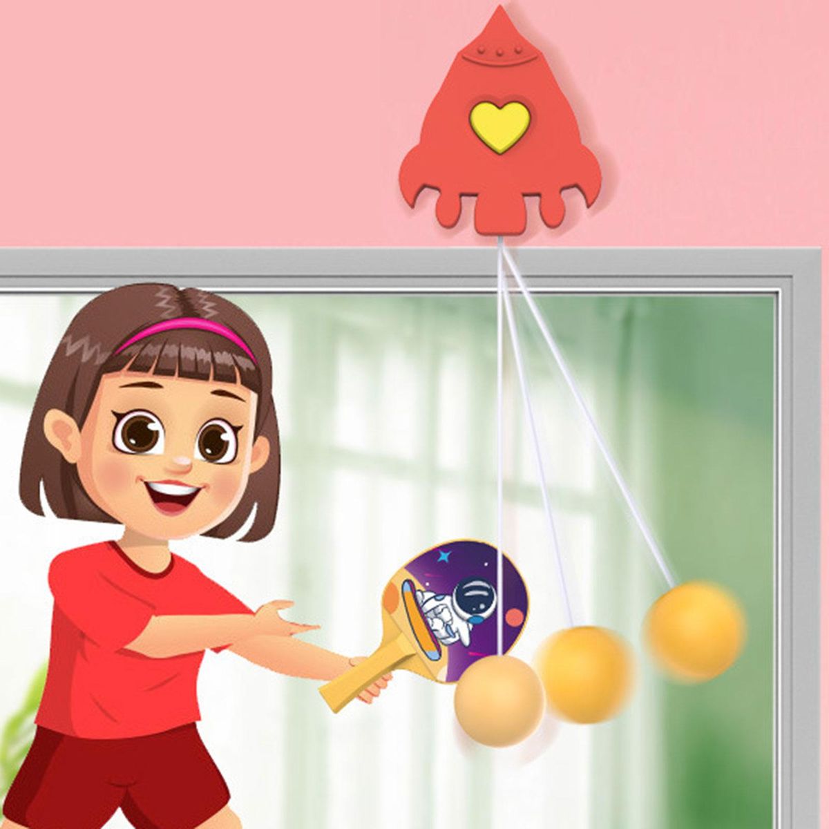 Hanging Table Tennis Kid Training Workout Table Tennis Paddles And