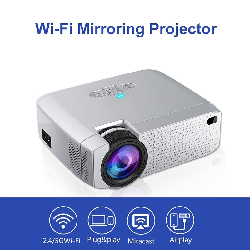 D40W 1600 Lumens Portable LED HD Digital Projector, Mirroring Version (Silver)