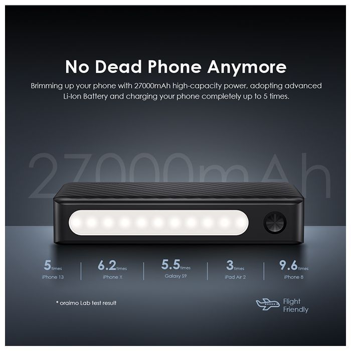 27000mAh Fast Charging With Flashlight Powerbank