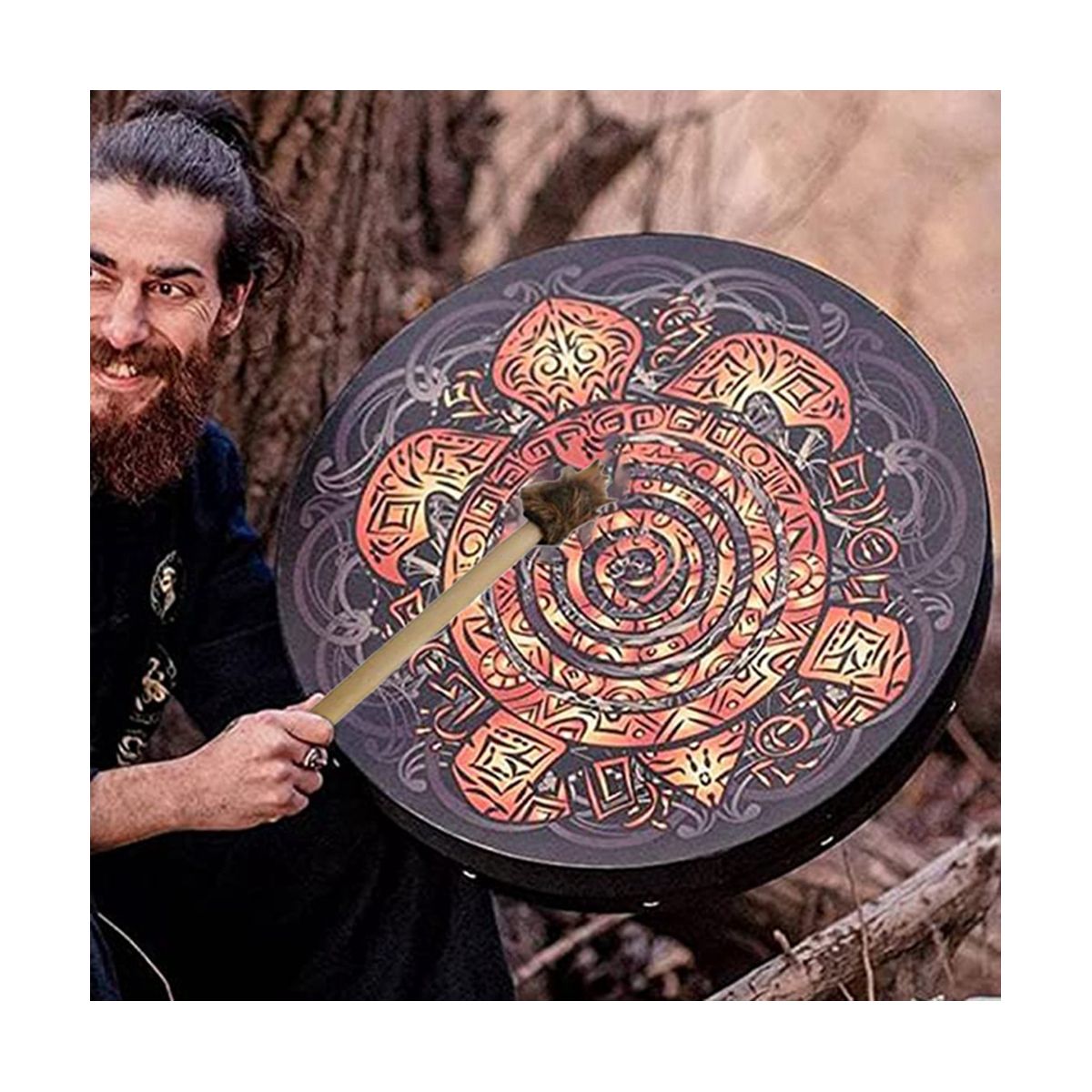 Shamanic Drums, 10-Inch Tree Decorative