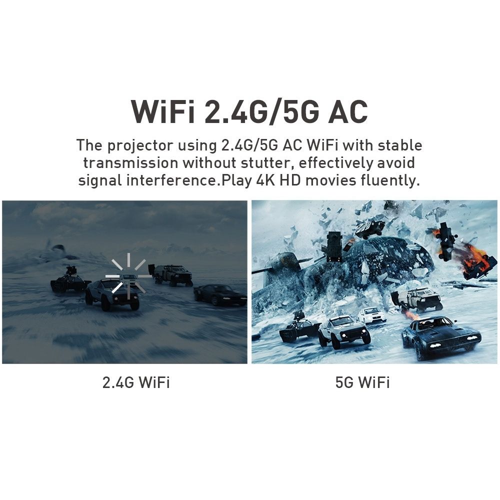 P9II Portable 4K Ultra HD DLP Mini Projector(Black)