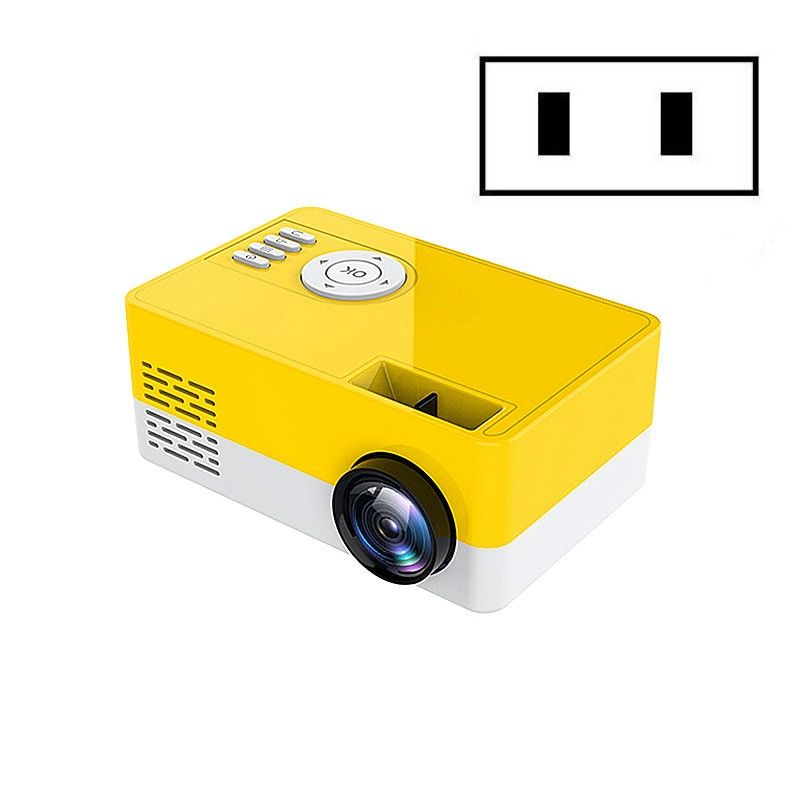 S261/J16 Mini HD 1080P Portable LED Projector, US Plug(Yellow White)