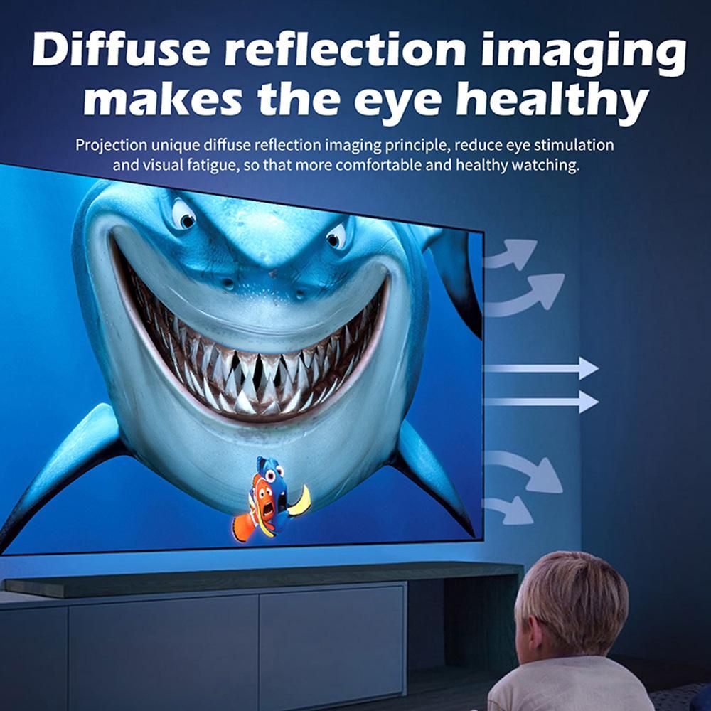 TOPRECIS T10 1080P Full HD Home Projector Andriod TV Projector Built-in Speaker HiFi Stereo Home Theater Compatible with USB/HDMI/AV/AC/IR/Audio Smart Cinema Video Projector