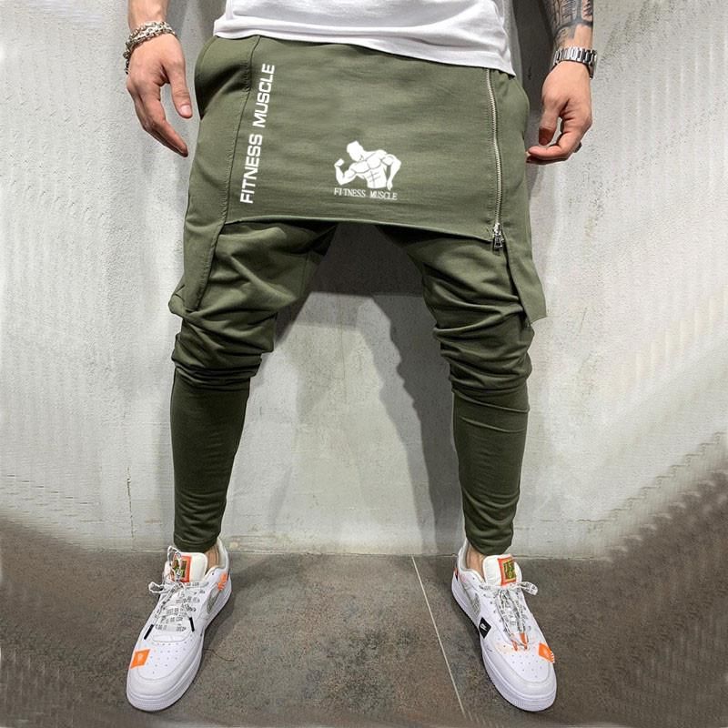 Zipper Side Skirt Men's Pants Streetwear Hip Hop Pants Skirt Men Harem Pants Long Trousers Men's Pants