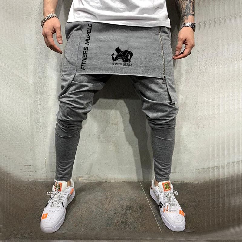 Zipper Side Skirt Men's Pants Streetwear Hip Hop Pants Skirt Men Harem Pants Long Trousers Men's Pants