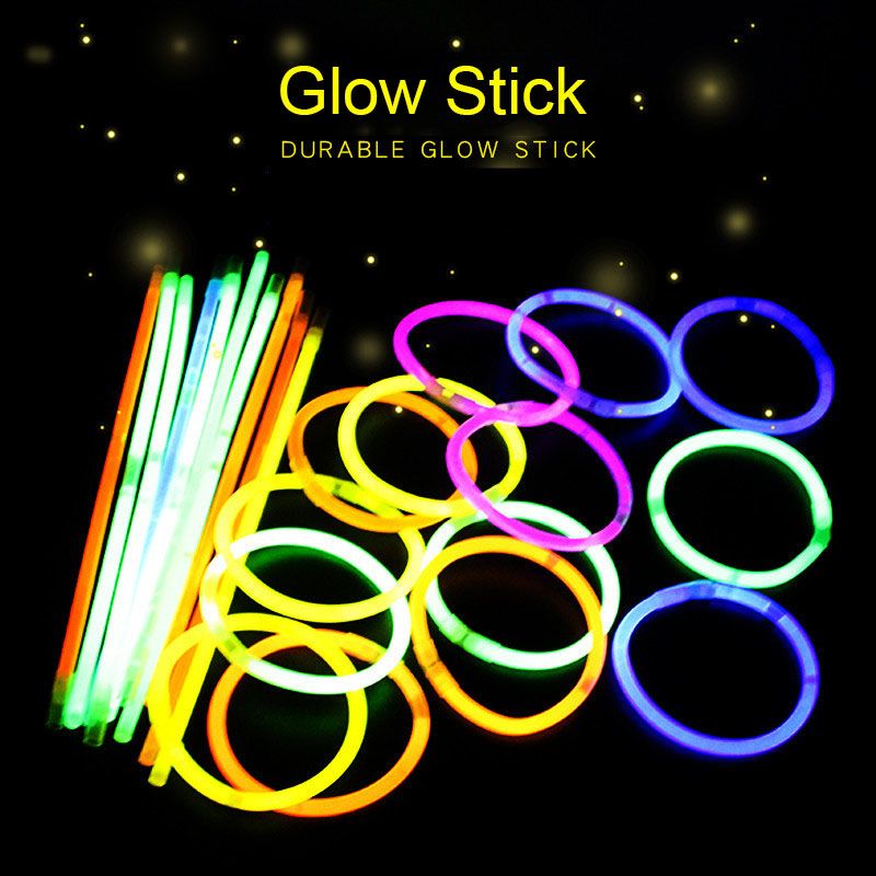 100Pcs Party Fluorescence Light Glow In The Dark Sticks Let