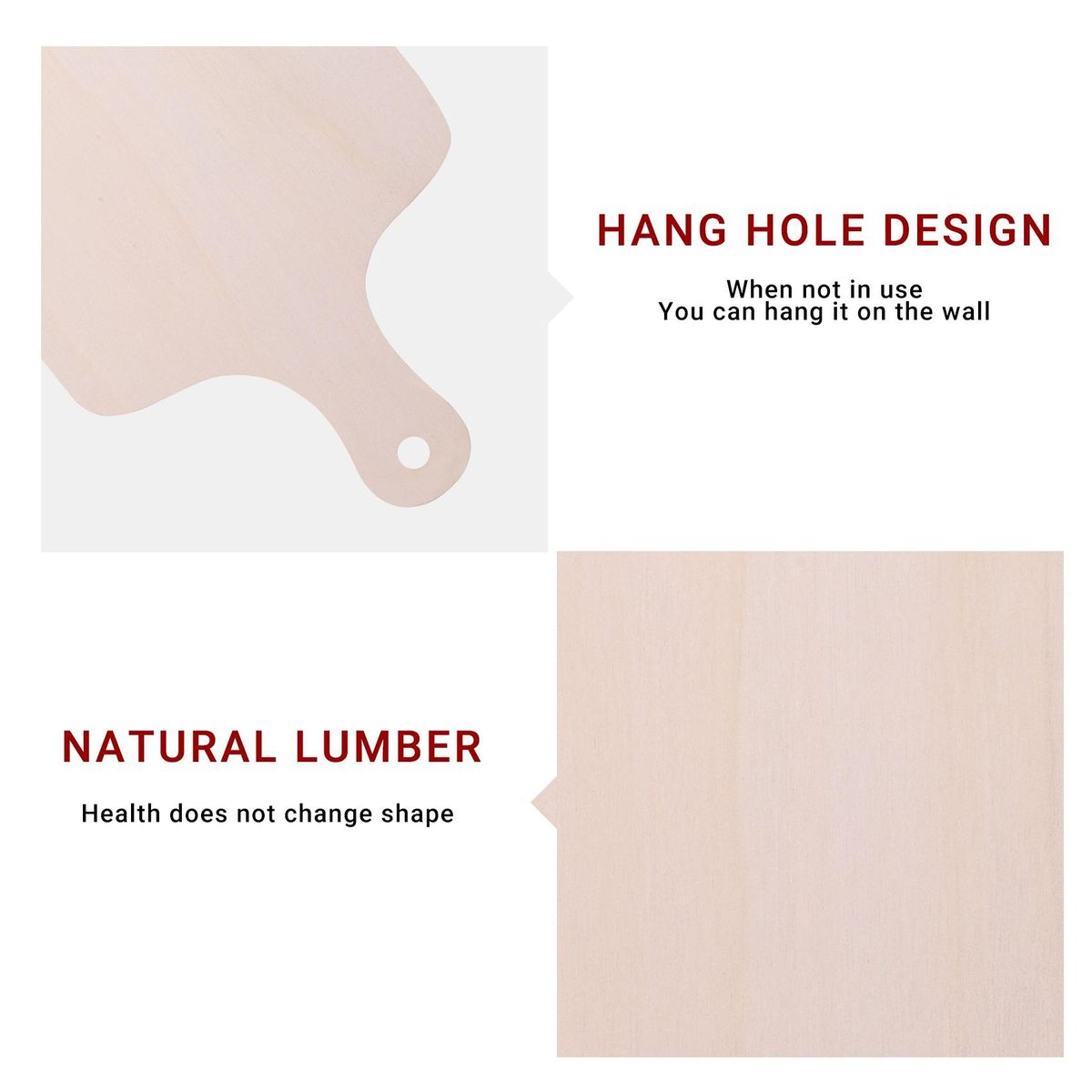 6 Pieces Christmas Mini Wooden Cutting Board with Handle Unfinished Wood Paddle Rectangle Chopping Board Tray Cutouts