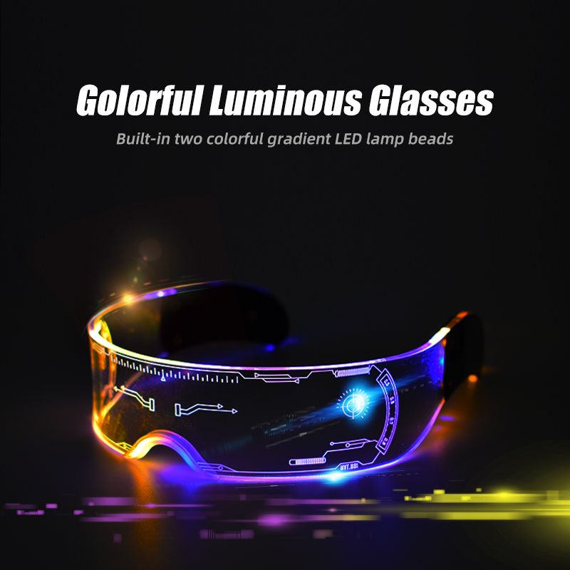 Cool Led Glasses Luminous Sunglasses Cyberpunk  Flash Party