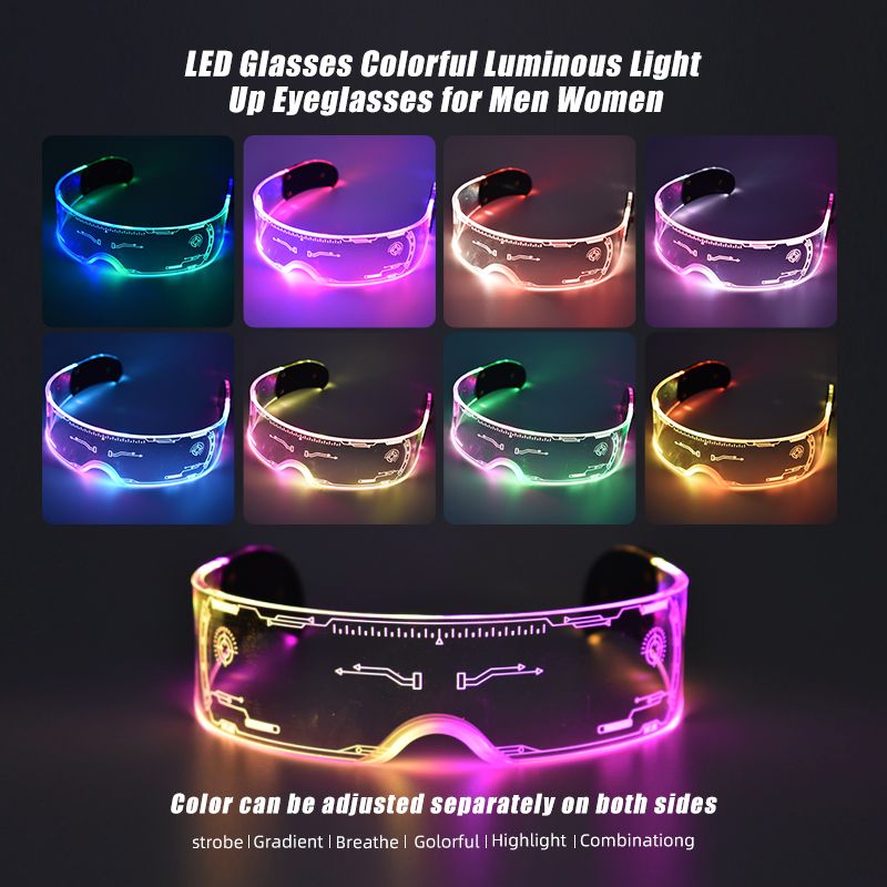 Cool Led Glasses Luminous Sunglasses Cyberpunk  Flash Party
