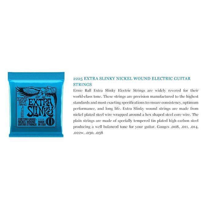 Ernie Ball 2225 Extra Slinky Nickel Wound Electric Guitar