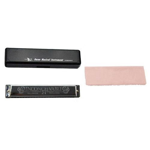 24 Holes Key Of C Tremolo Harmonica Harp Mouth Organ With Case
